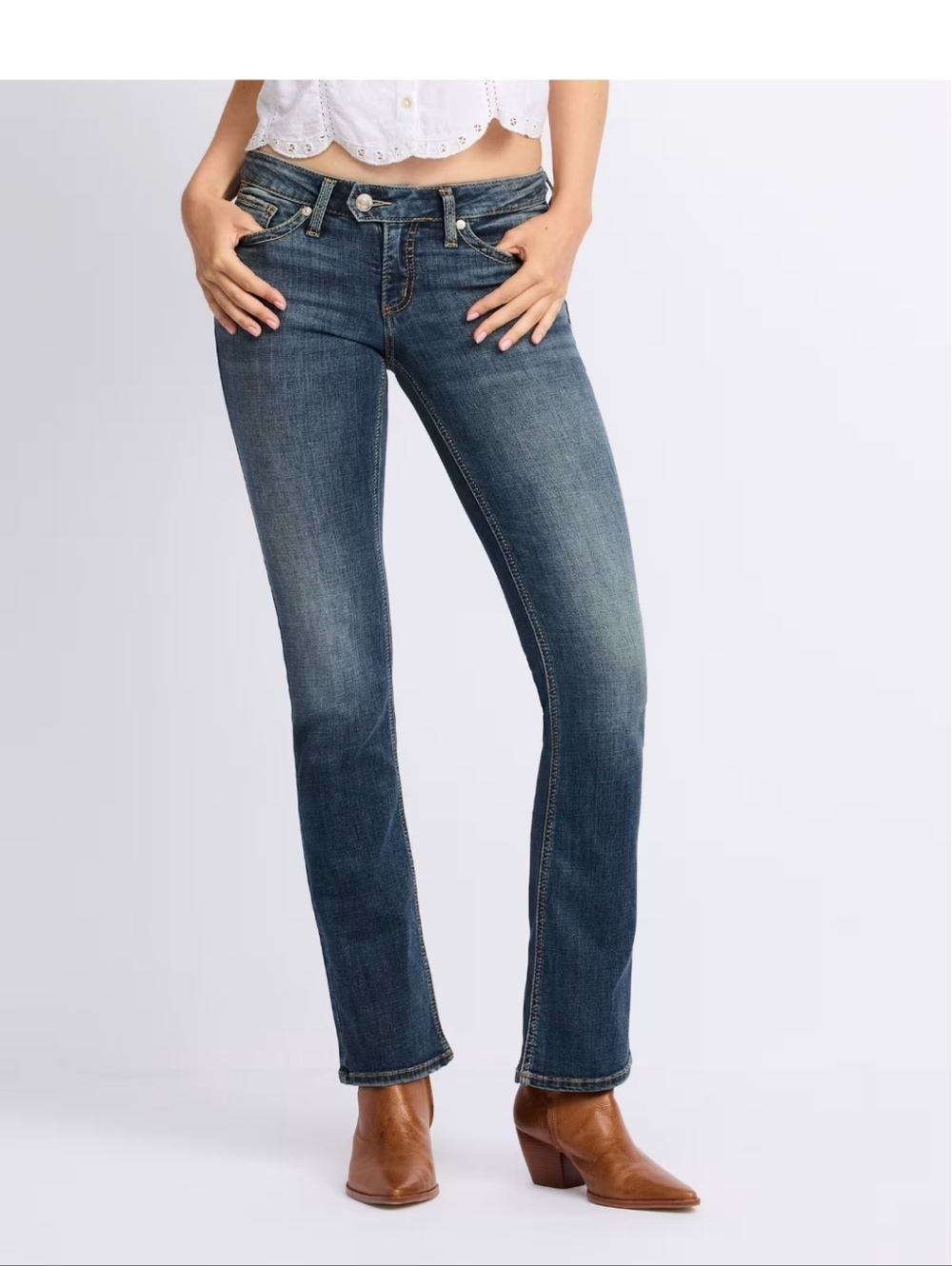 Silver Jeans Tuesday Univeral Fit Low Rise Slim Boot Jeans Size 25 L33 - Picture 7 of 7